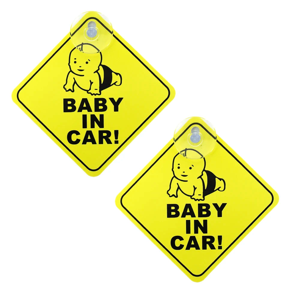 Bright Baby on Board Car Sticker with Strong Suction Cups