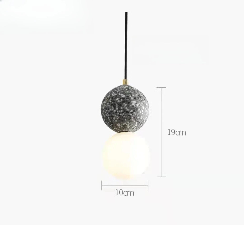 Modern G9 Pendant Lamp - Concrete Ball LED Chandelier for Home Decor