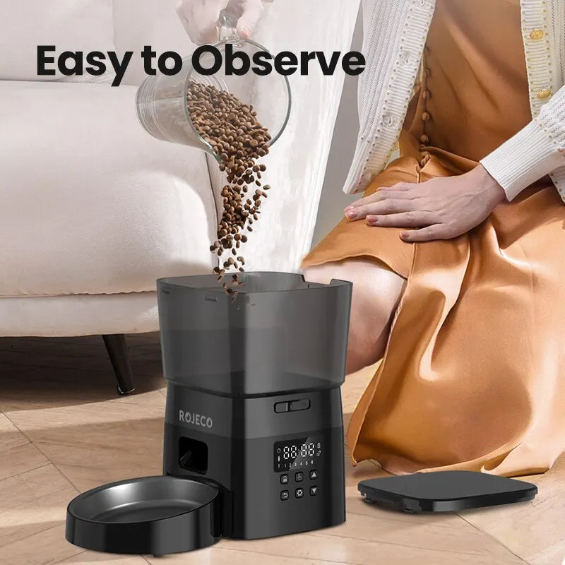 ROJECO Smart Automatic Pet Feeder - Schedule Meals with Ease