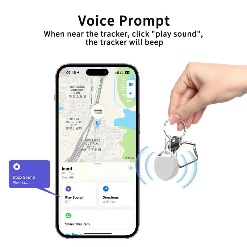 Smart Bluetooth GPS Tracker for Apple Find My - Anti-Lose Reminder Tag