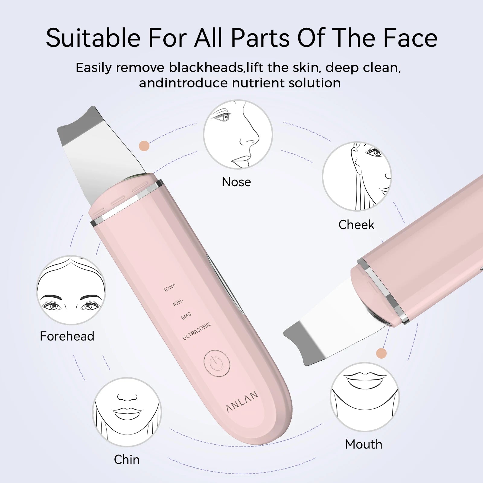 Anlan Ultrasonic Skin Scrubber - Deep Clean & Revitalize Your Face