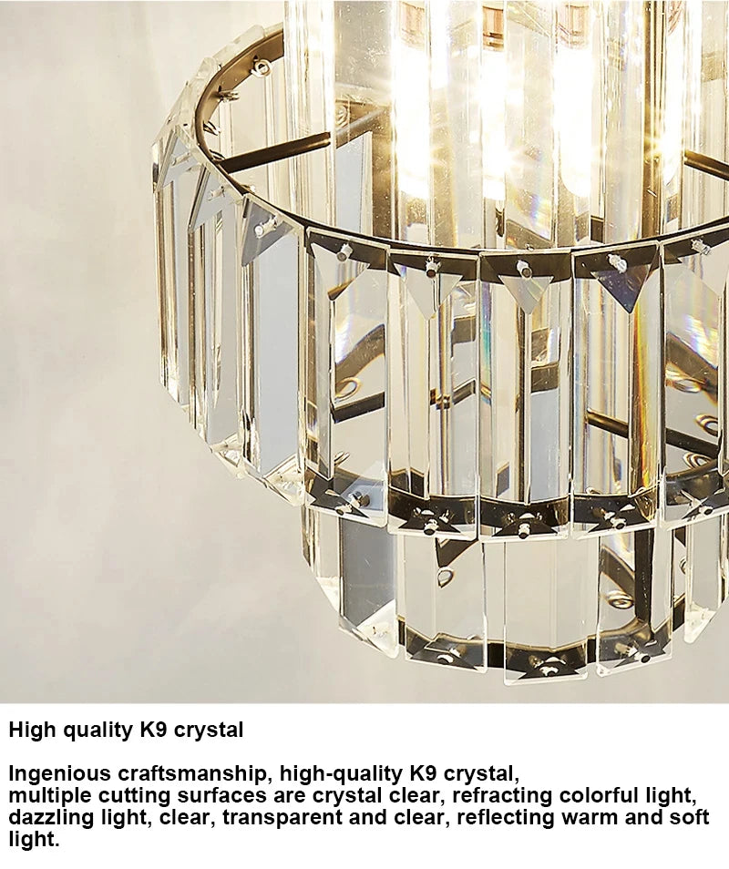 Luxury Crystal Chandelier - Modern LED Pendant Light for Dining Room