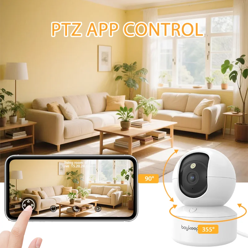 BoyKeep K30 2K Indoor Security Camera with 360° Vision & Night Vision