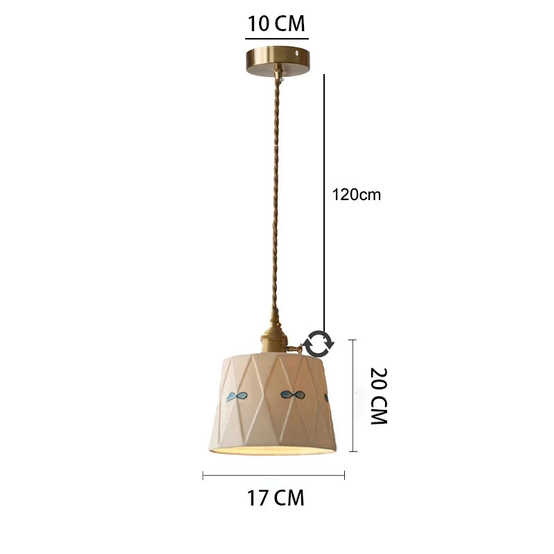 Elegant Ceramic Pendant Lamp for Dining & Living Spaces - Bronze Finish
