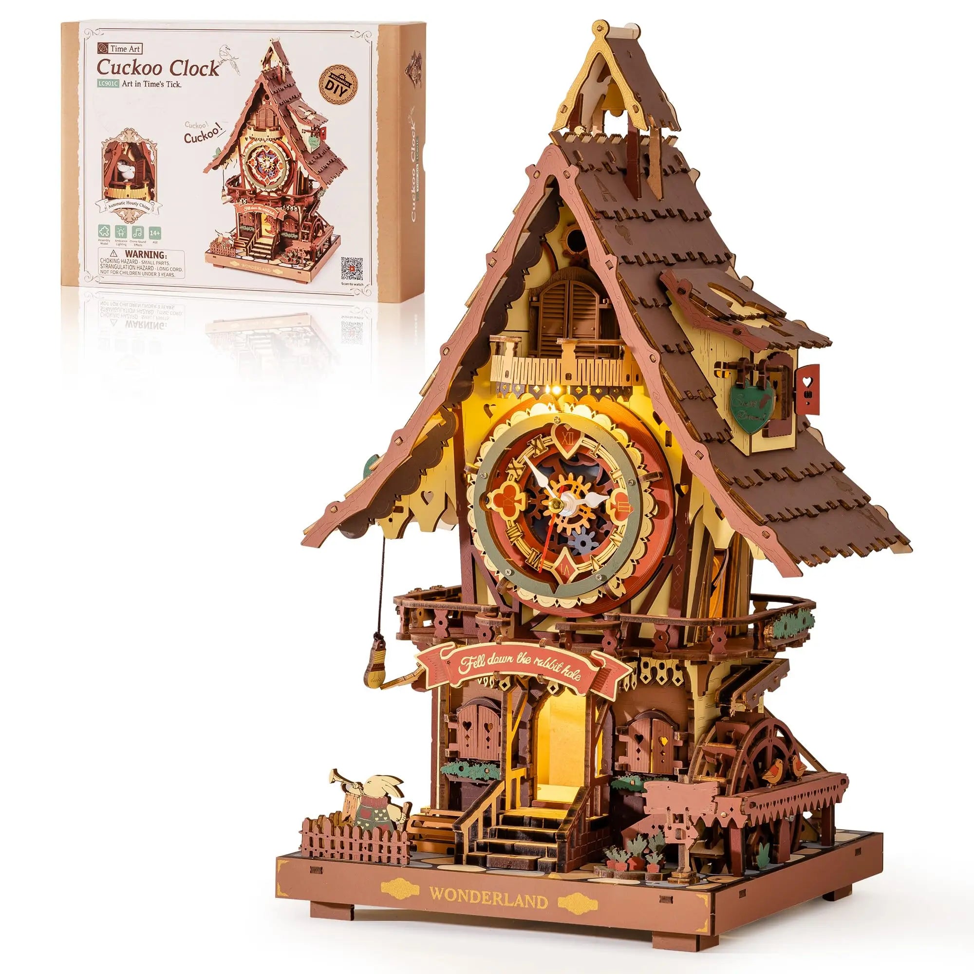 Robotime ROKR Cuckoo Clock: Unique 3D Wooden Puzzle Home Decor