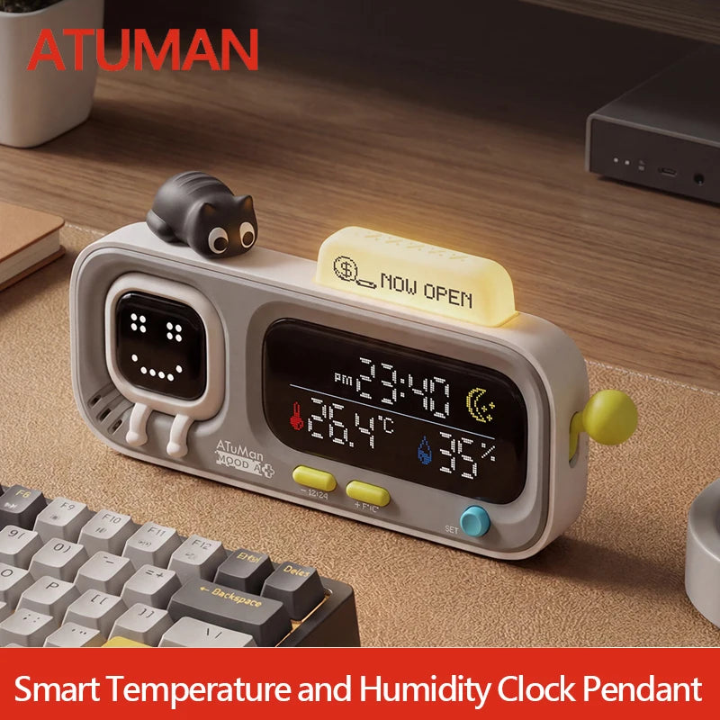 DUKA MOODA Smart Desktop Temperature & Humidity Clock for Home Use