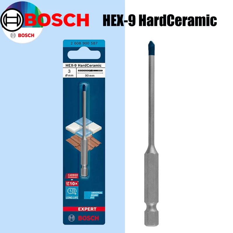 BOSCH HEX-9 Hard Ceramic Drill Bits for Tough Tiles - Expert Quality