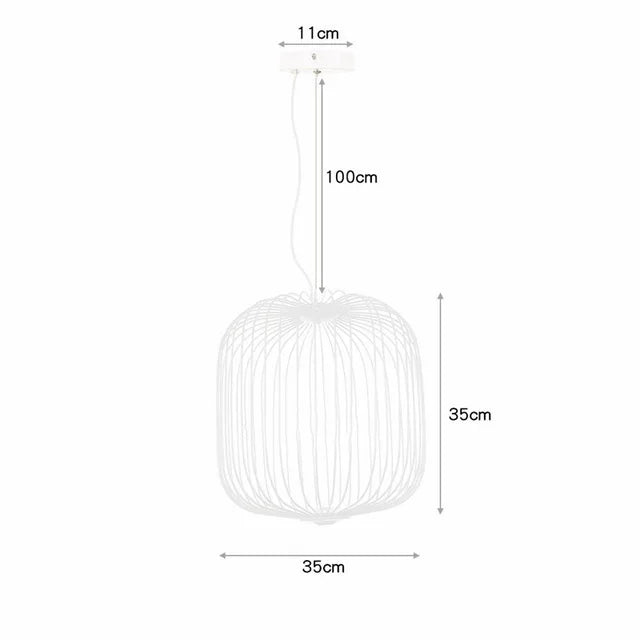 Nordic Mesh Spokes LED Pendant Light - Modern Bird Cage Design