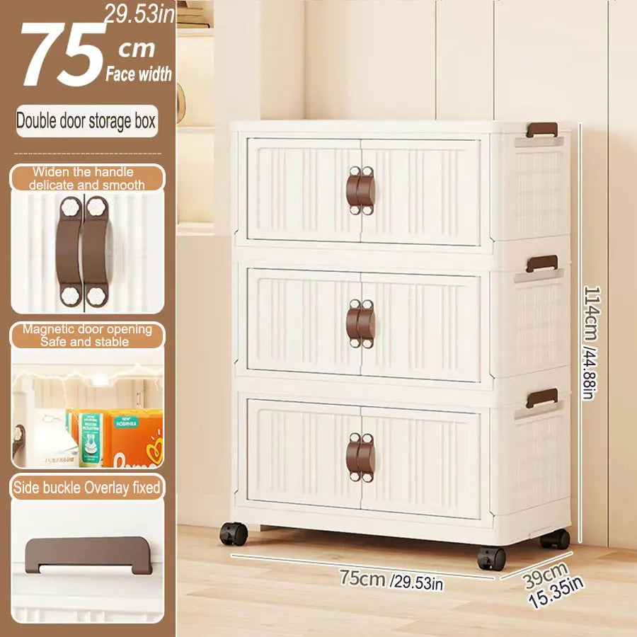 Eco-Friendly Large Capacity Folding Storage Cabinet - Space Saver