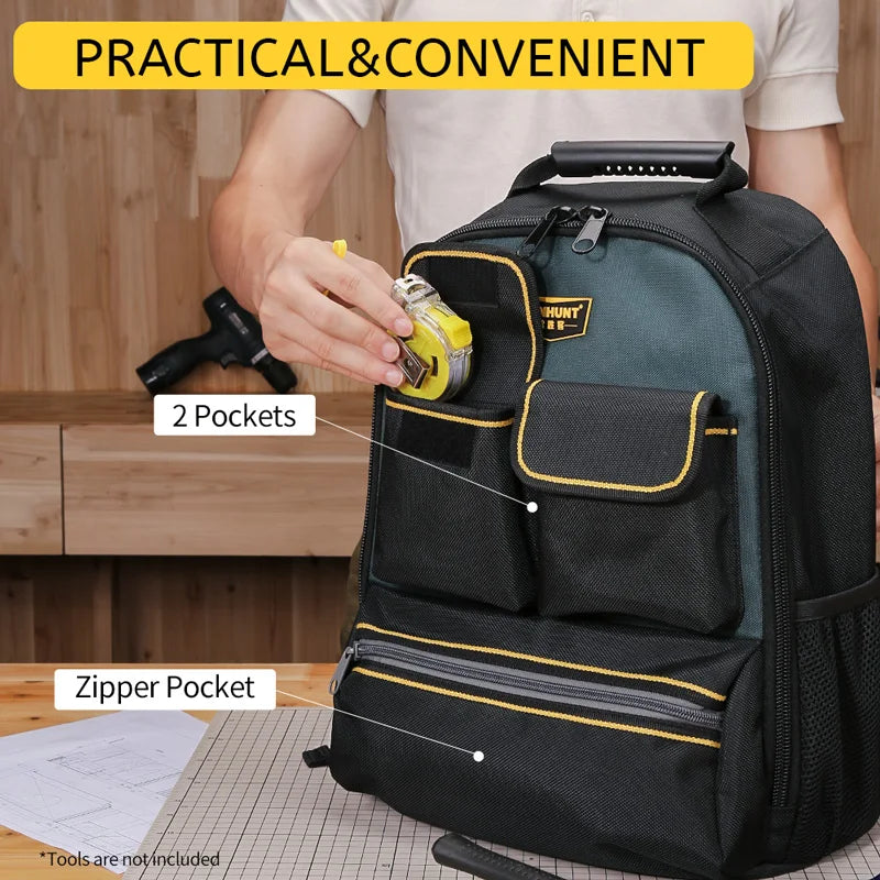 WINHUNT Heavy-Duty Tool Bag Backpack with Padded Straps