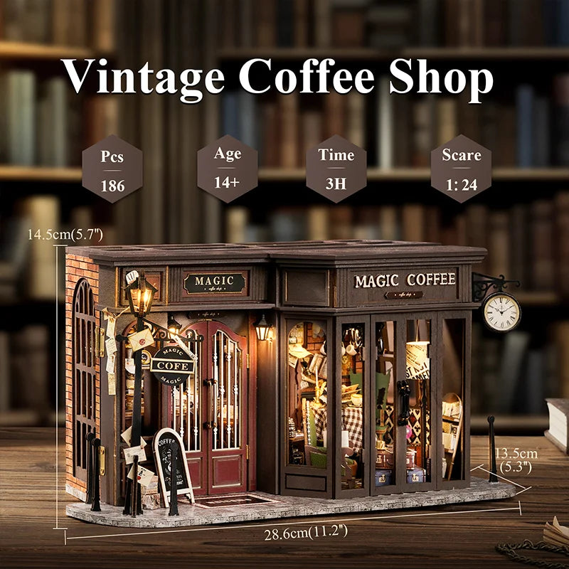 Cutebee DIY Mini Dollhouse Kit with LED Lights - Wooden Greenhouse