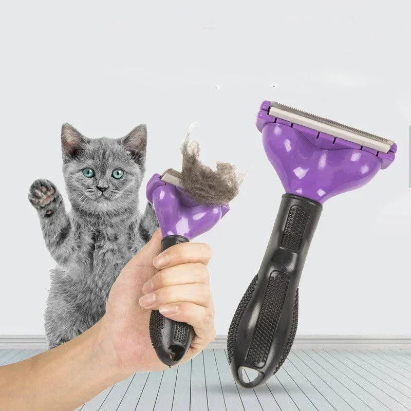 Cat & Dog Hair Removal Comb - Grooming Brush for Shedding Control