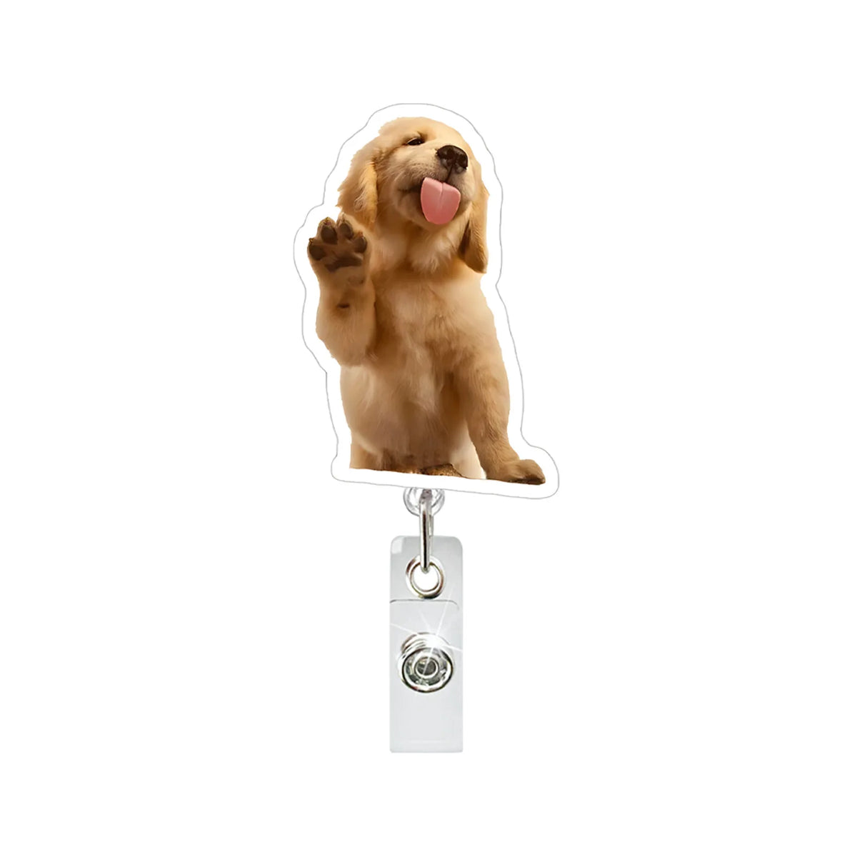 Funny Anime Dog Retractable Badge Reel - Perfect for Nurses & Students