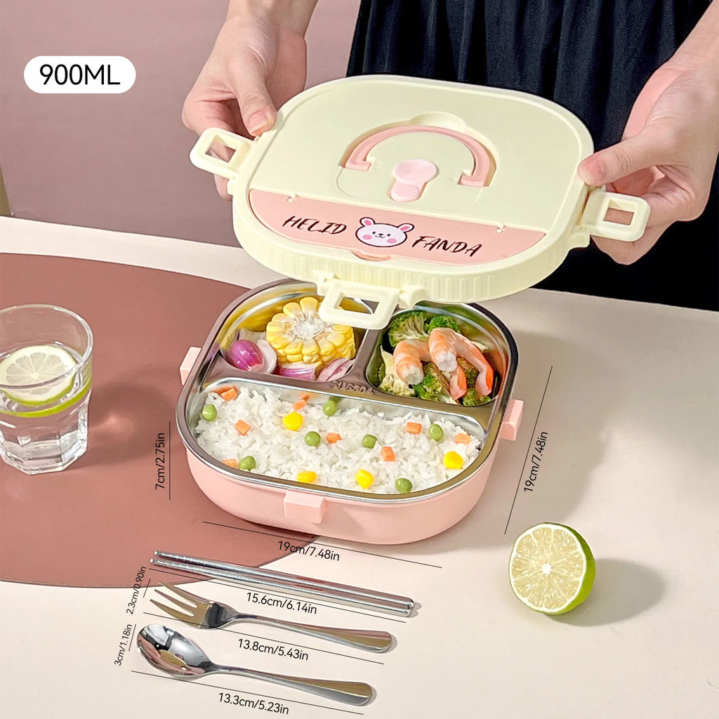 WORTHBUY Microwave Safe 3/4 Compartment Bento Lunch Box