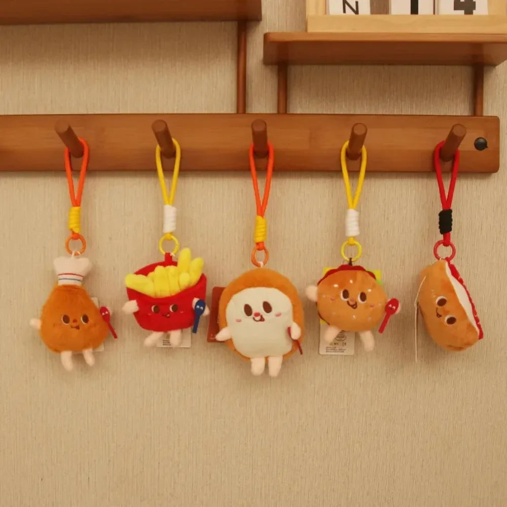 Cute Plush French Fries Bag Charm Keychain for Girls & Couples