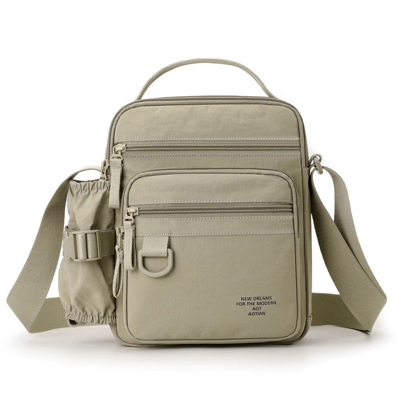 Stylish Men's Crossbody Bag with Bottle Pocket for Travel & Leisure