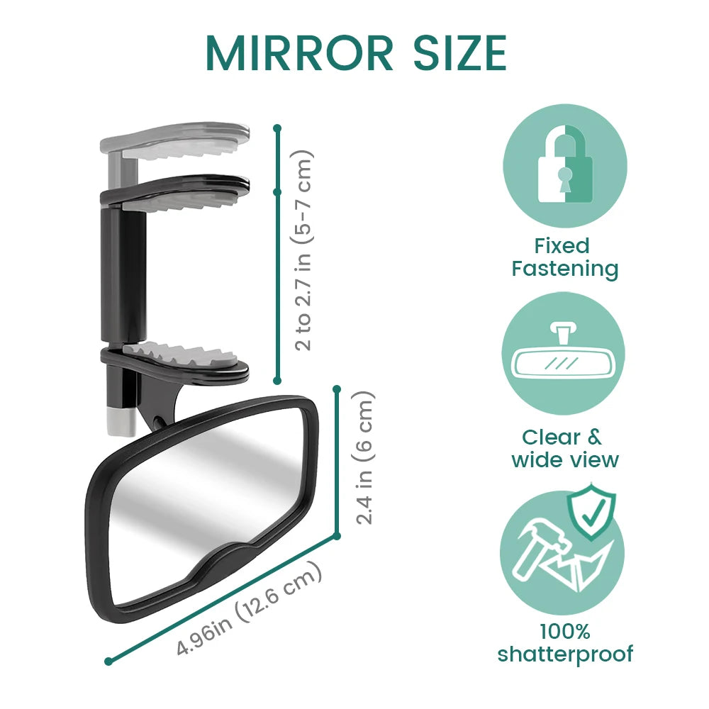 Shatterproof Baby Car Mirror - Safe Clip-On Infant Rearview Mirror