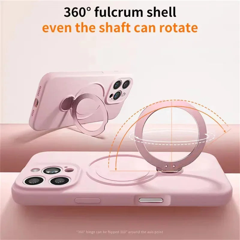 Magnetic Liquid Silicone Phone Case for iPhone 14/15/16/17 Pro Max