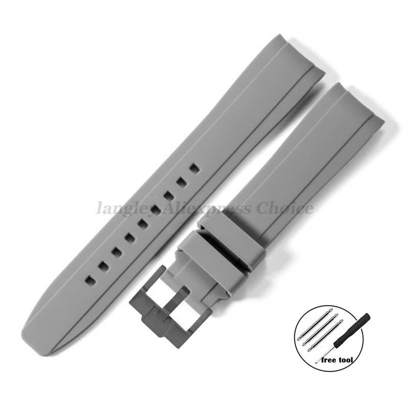 Versatile 20mm & 22mm Soft Rubber Watchband for Most Traditional Watches