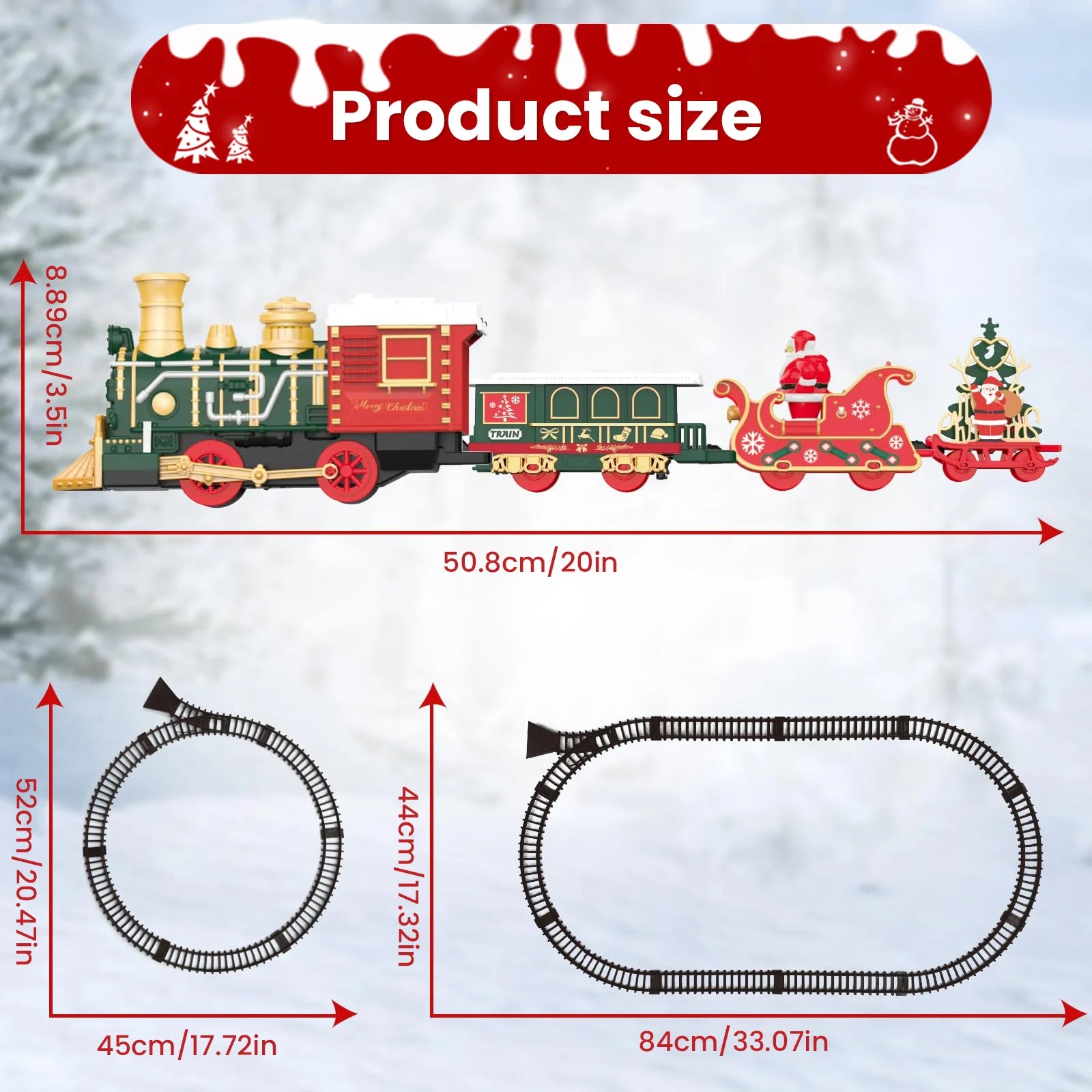 Festive Remote Control Electric Train Set with Lights & Sound - Holiday Fun