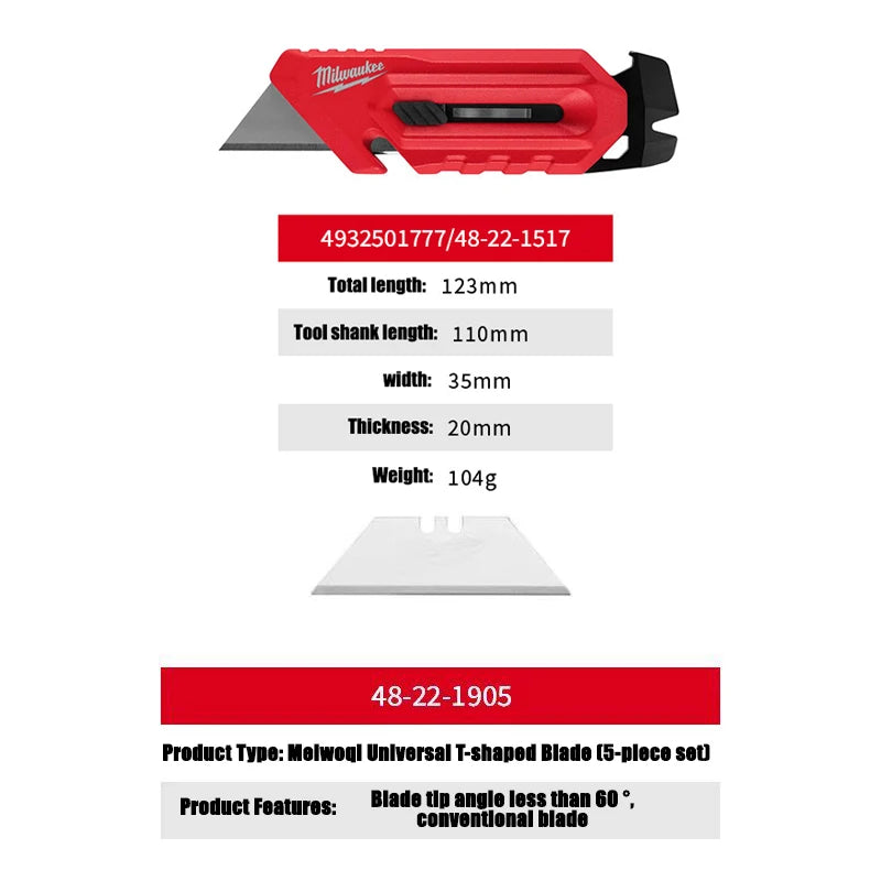 Milwaukee 4-in-1 Folding Utility Knife - Versatile Paper Cutter & Box Opener