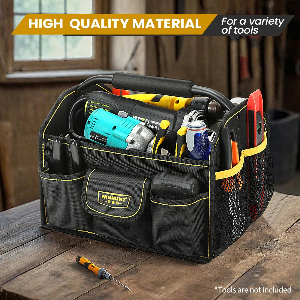 WINHUNT 10-Pocket Heavy Duty Tool Tote Bag for Ultimate Organization