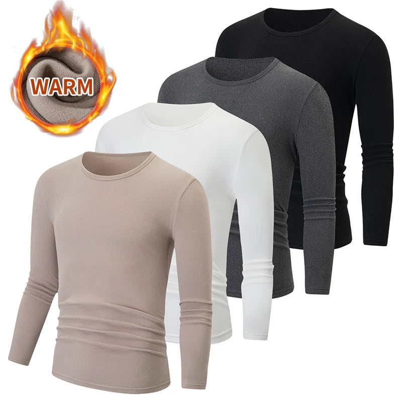 Men's Warm Long Sleeve Casual T-Shirt - Comfortable & Stylish