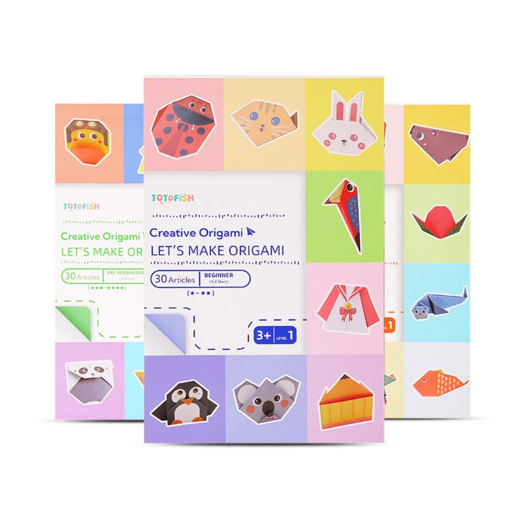 Creative Origami Kit - 30 Colorful Paper Sheets & Craft Guide for Kids