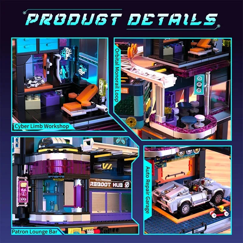 2098PCS Cyberpunk City Building Blocks Set - Creative Modular Design