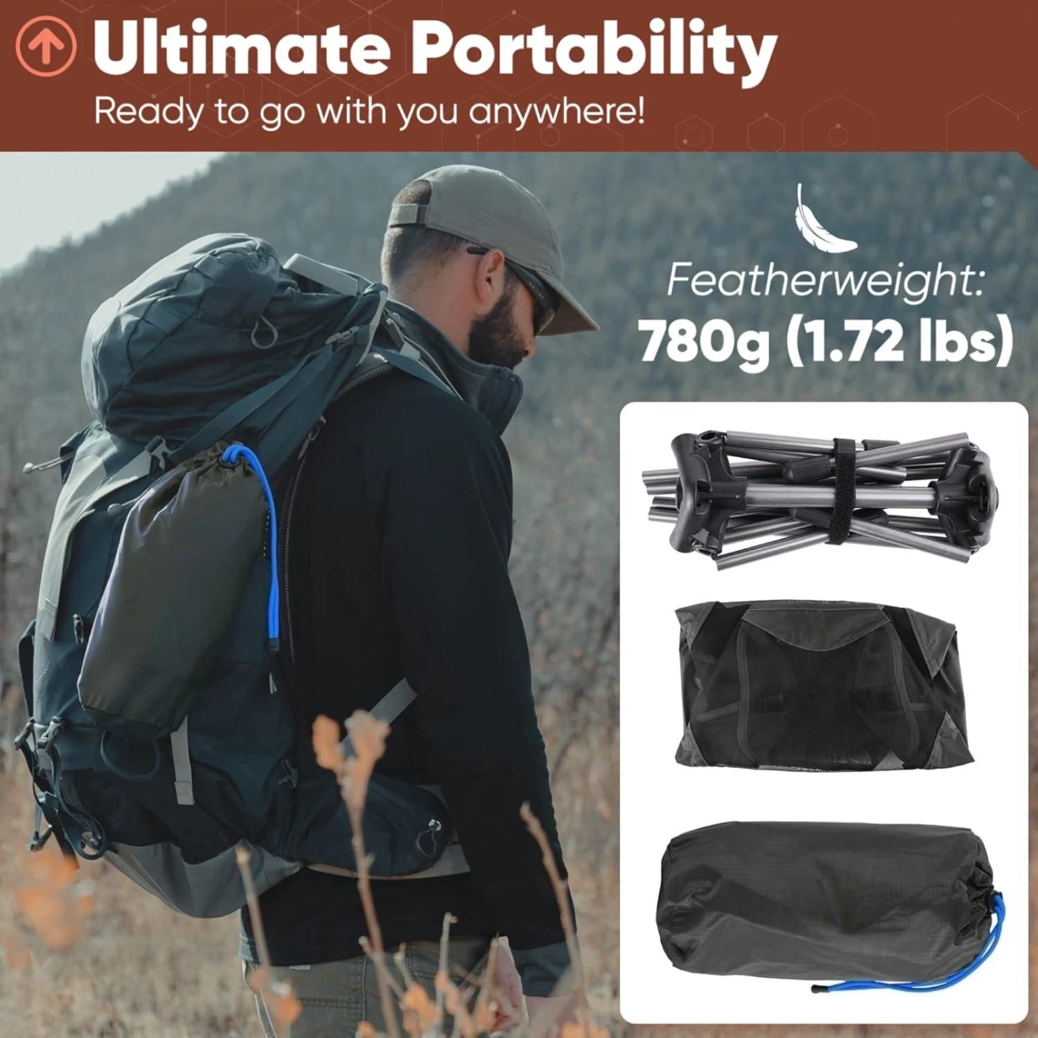 WESTTUNE Ultralight Camping Chair - Portable Aluminum Alloy Beach Chair