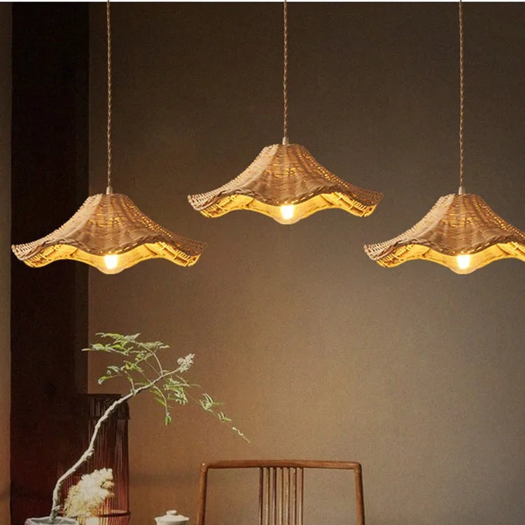 Luxury Rattan Pendant Light - Vintage Bohemian Handwoven Design