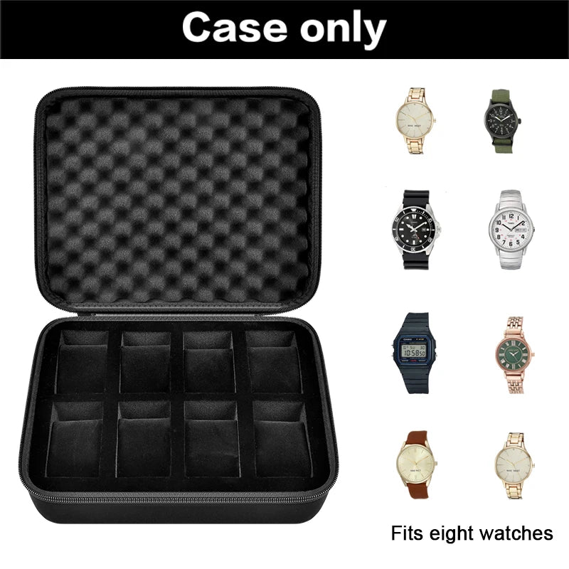 8-Slot Watch Organizer - Elegant Storage for All Watches Up to 42mm