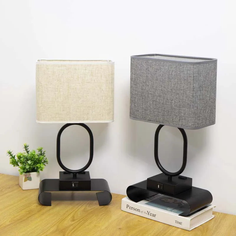 Modern Touch-Control Desk Lamp with Dual USB Charging Ports