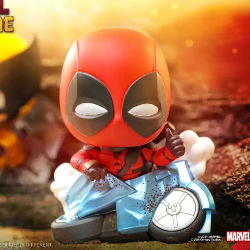 Cute Deadpool & Wolverine Q-Version Anime Figures - Kawaii Collectible