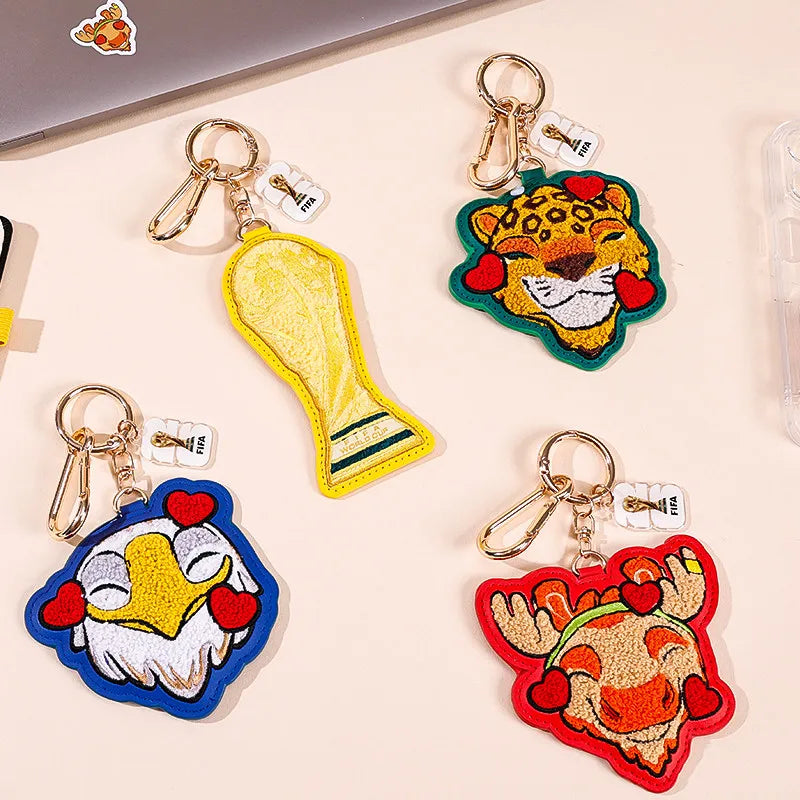 FIFA World Cup 2026 Trophy Keychain - Cute Towel Embroidery Charm