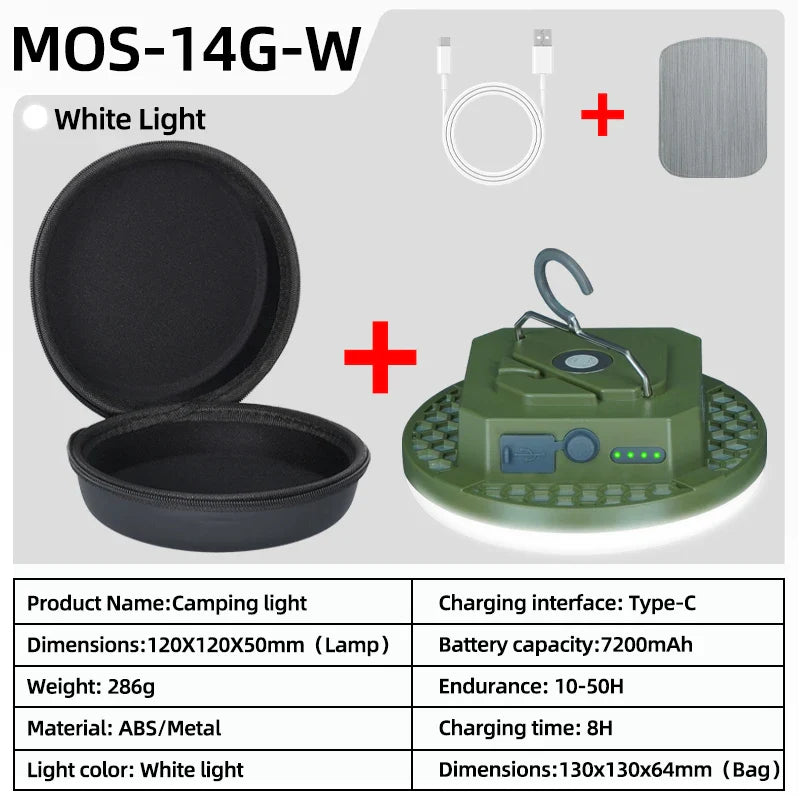 Rechargeable 30W LED Lantern - Portable Camping Light with USB Charging