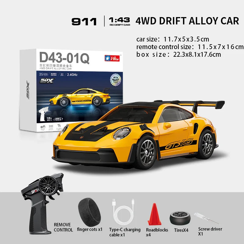 Macro Star D43 RC Drift Car - Eye-Catching Luminous 1:43 Alloy Model