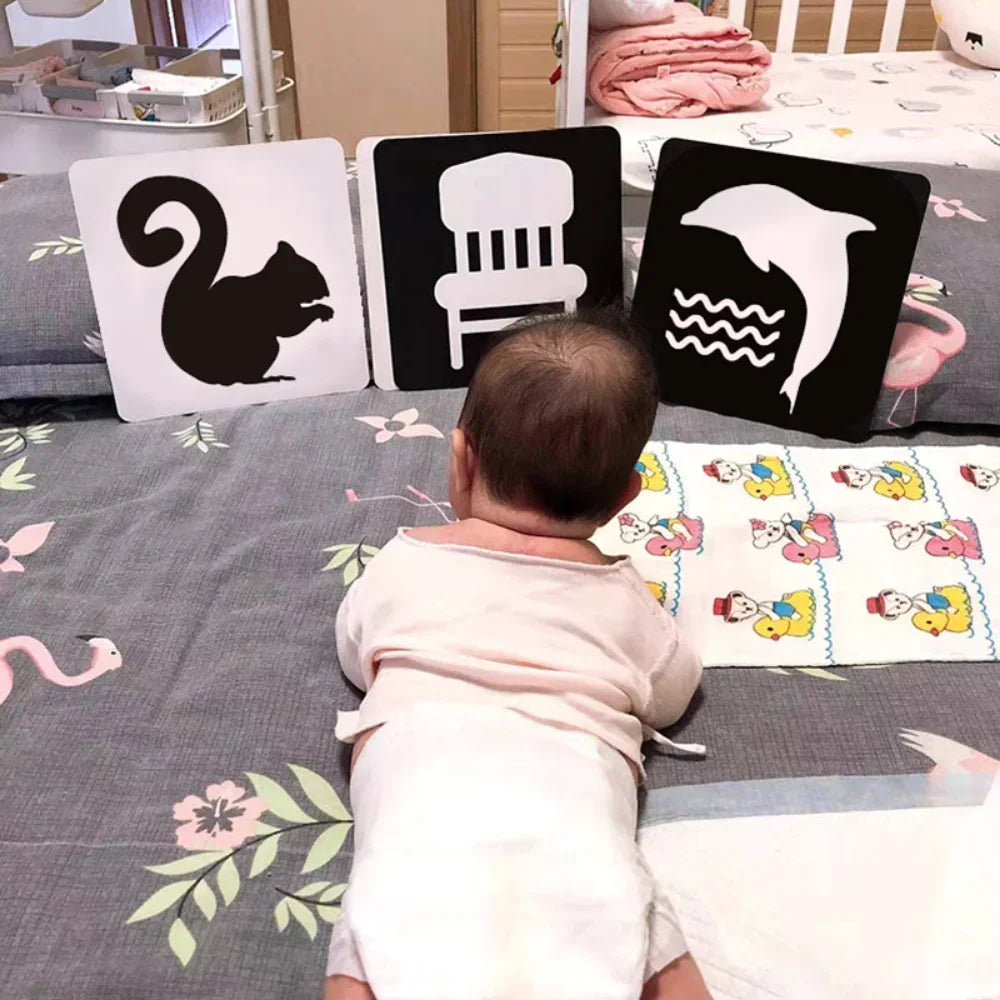 Montessori Black and White Baby Stimulation Cards - High Contrast Learning