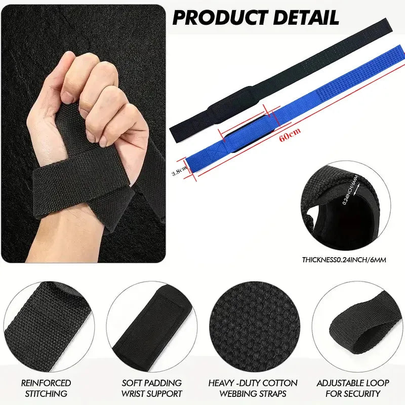 Adjustable Non-Slip Weightlifting Wrist Straps for Ultimate Support