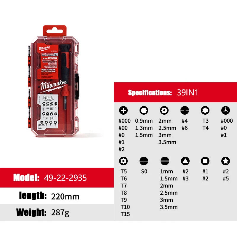 Milwaukee 39-in-1 Multi-Bit Precision Screwdriver Set