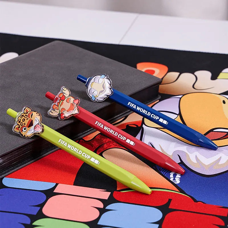 FIFA 2026 World Cup Mascot Retractable Gel Pen Set - Quick-Drying