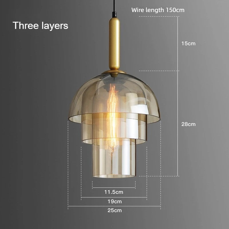 Elegant Vintage Glass Pendant Chandelier for Home & Restaurant Decor