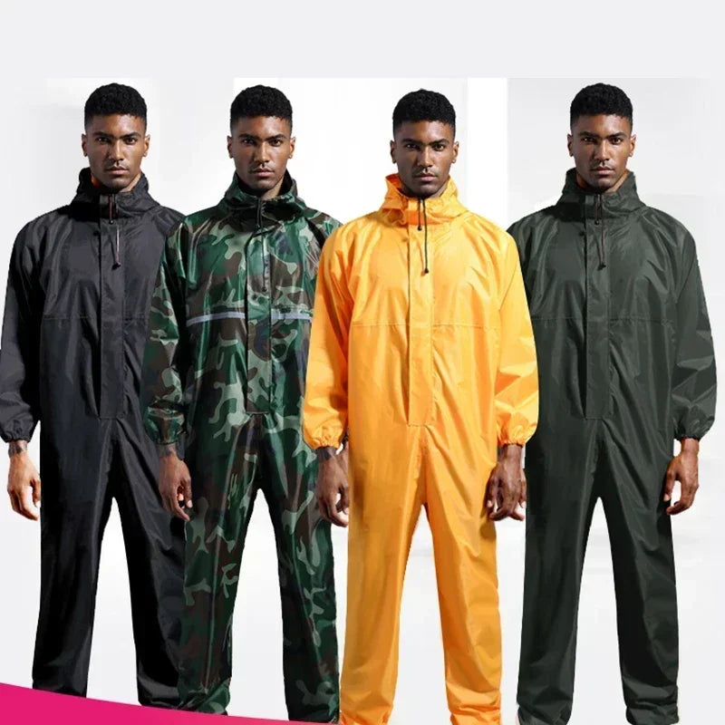 Men's & Women's Waterproof Raincoat - Hooded Rain Suit
