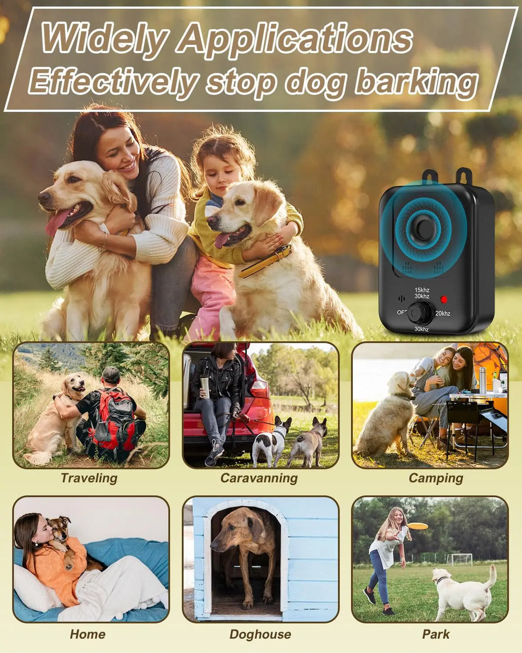 Rechargeable Ultrasonic Dog Bark Deterrent – Indoor & Outdoor Control