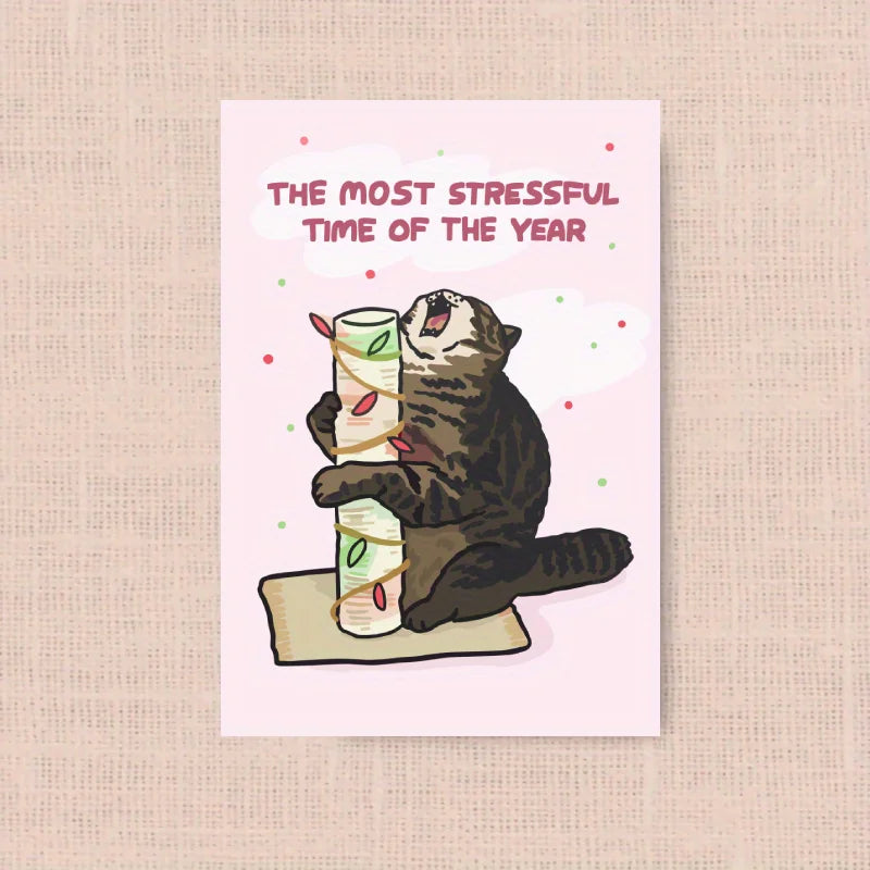 Funny Cat Christmas Card - Lighten Holiday Stress with Humor