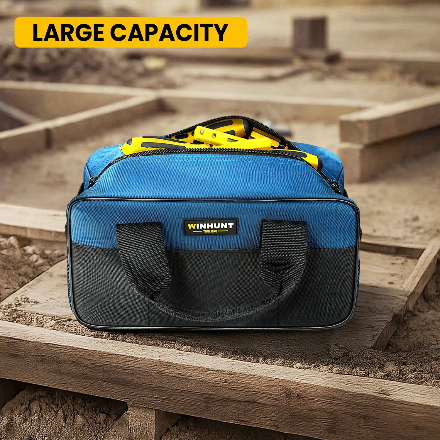 WINHUNT Heavy Duty Tool Bag Organizer - 14" Wide Mouth Tote