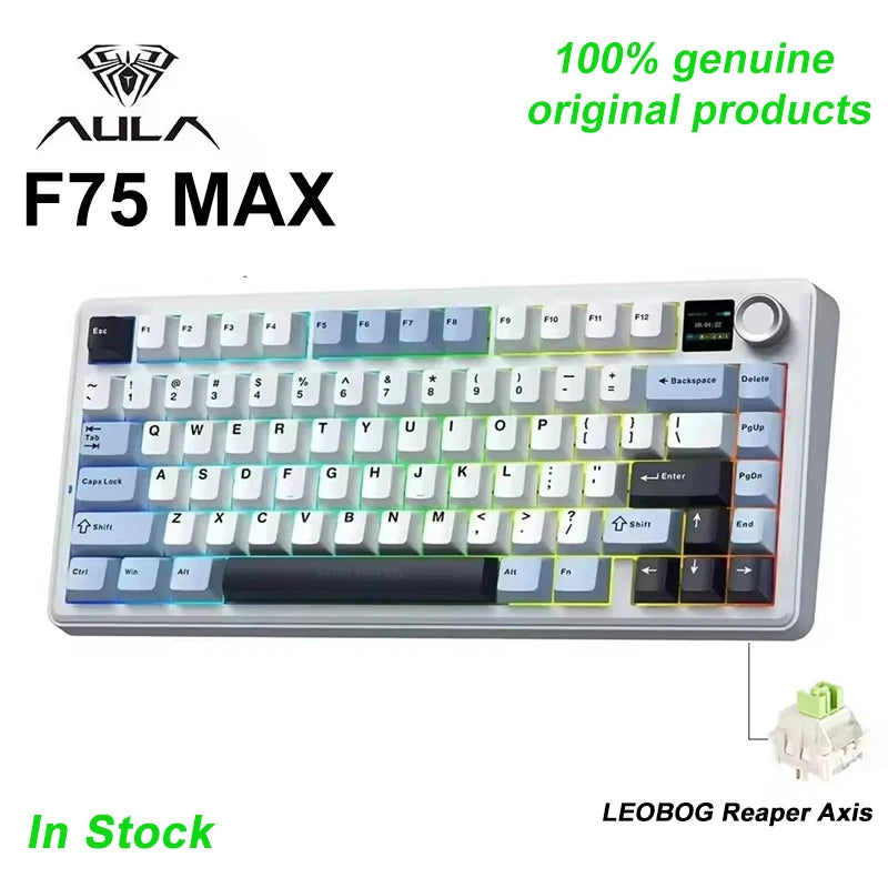 AULA F75 MAX Hot-Swap Mechanical Gaming Keyboard RGB - Wired/Bluetooth
