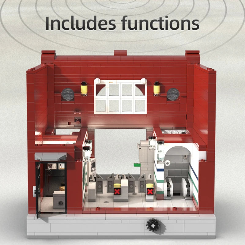 1836 Pcs LED Lights Subway Station Building Blocks Set for Kids