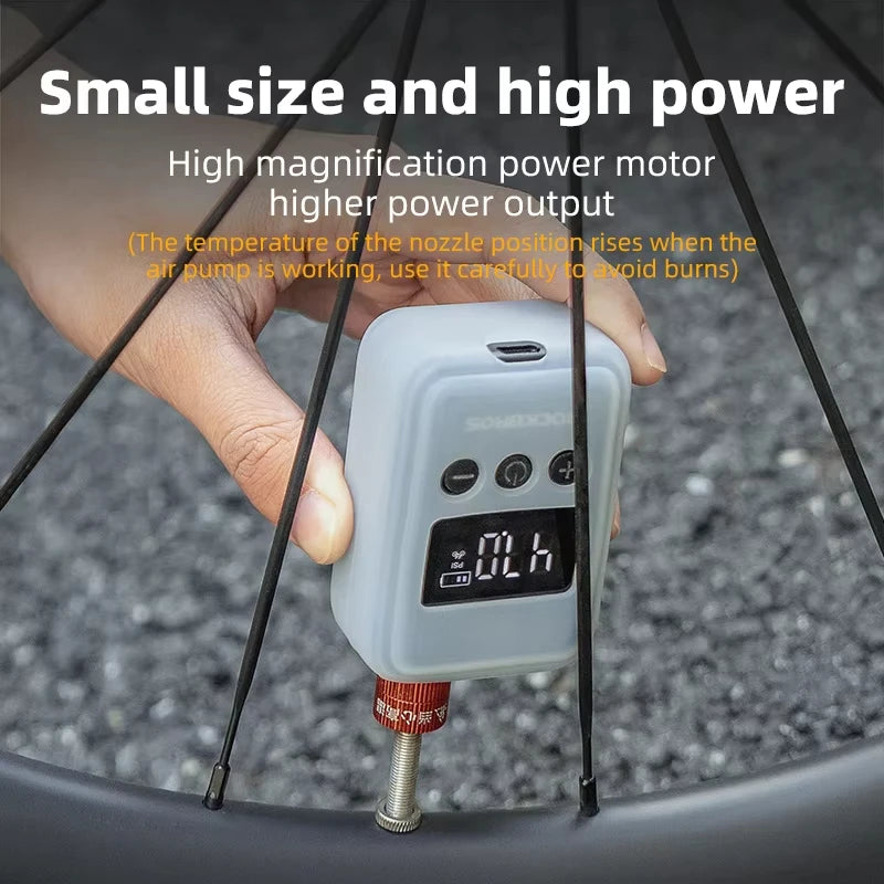 ROCKBROS 150PSI Portable Electric Bicycle Pump for Schrader & Presta
