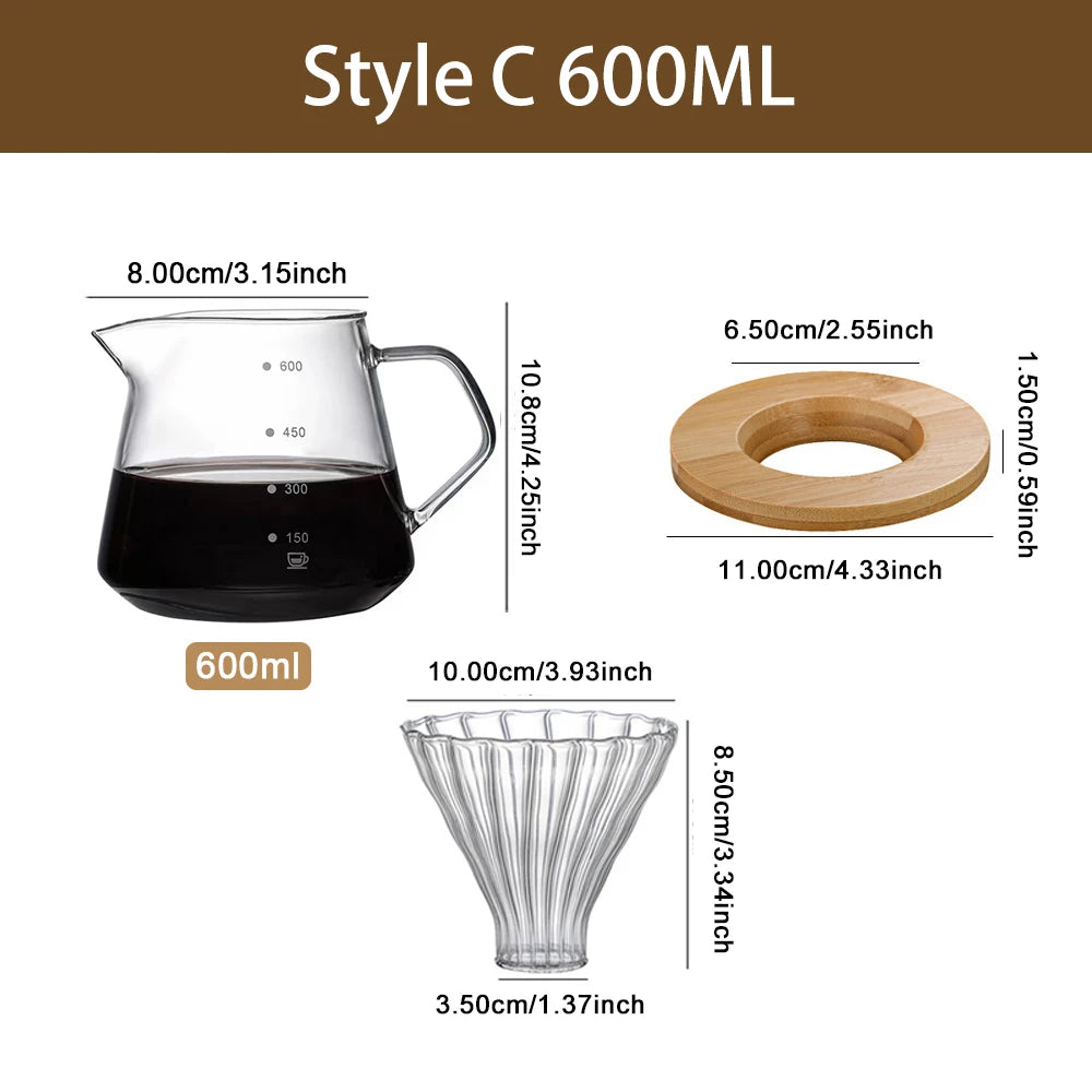 MYVIT Reusable 600ml Coffee Filter Cup Set - Hand Brew Perfection